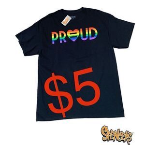 $5 add on item,NWT Spencers unisex black rainbow pride short sleeve T-shirt